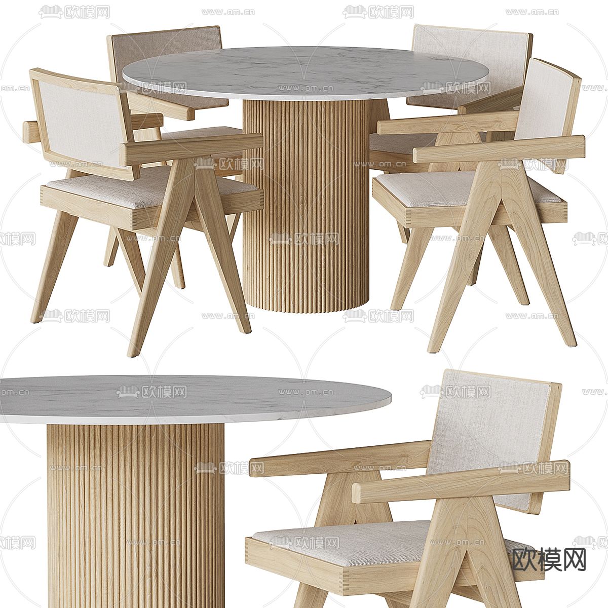 Cosmo餐桌椅3d模型下载（渲染图1）