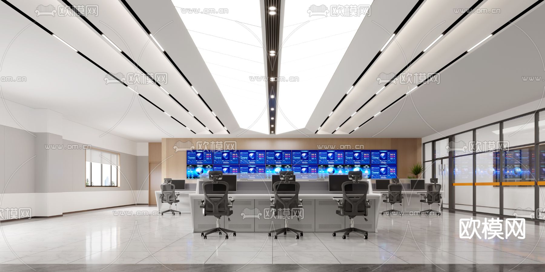 监控室 指挥中心3d模型下载