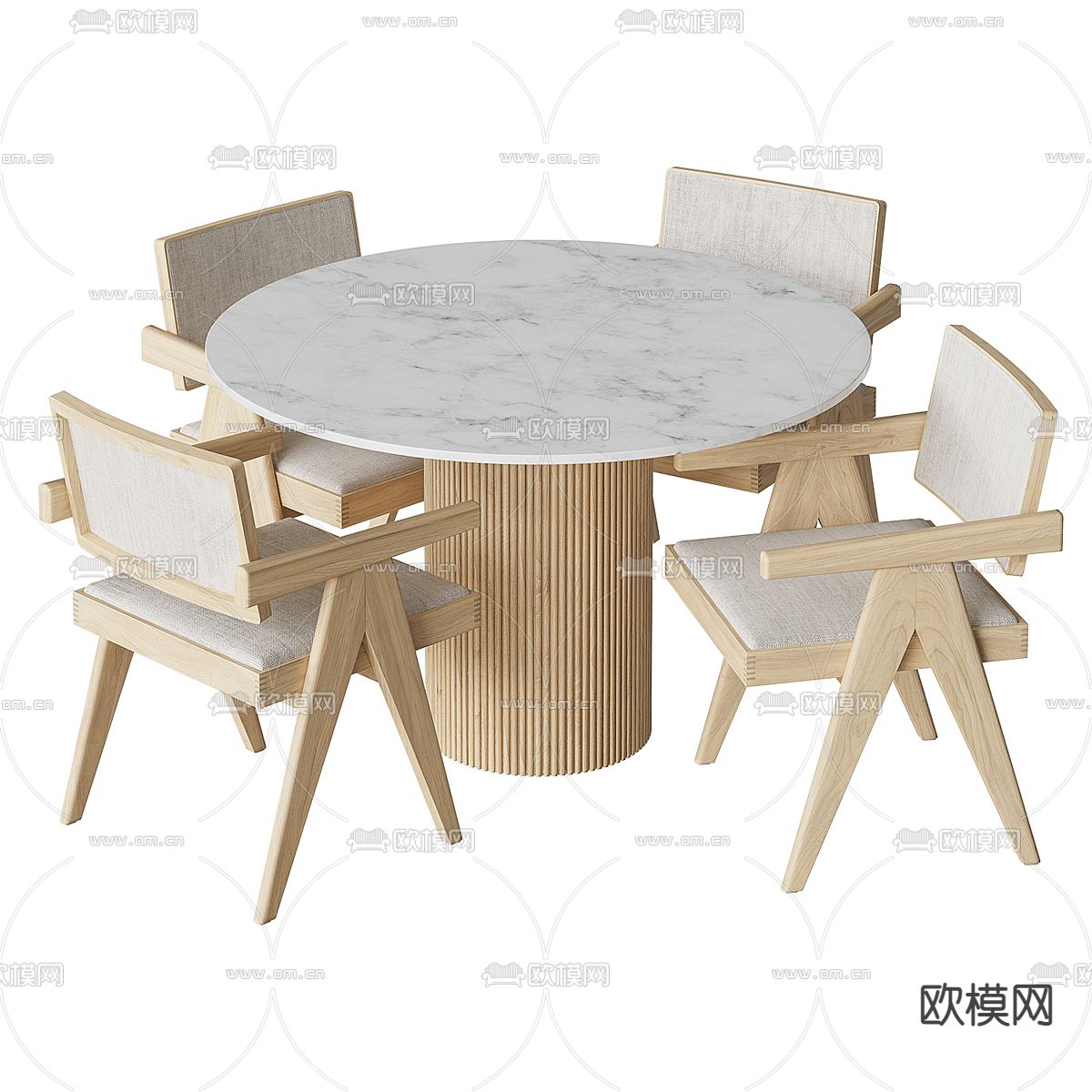 Cosmo餐桌椅3d模型下载（渲染图2）