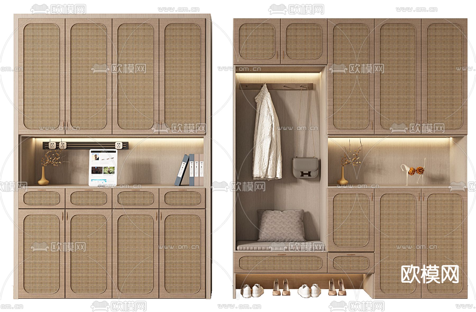 侘寂鞋柜su模型下载（渲染图1）