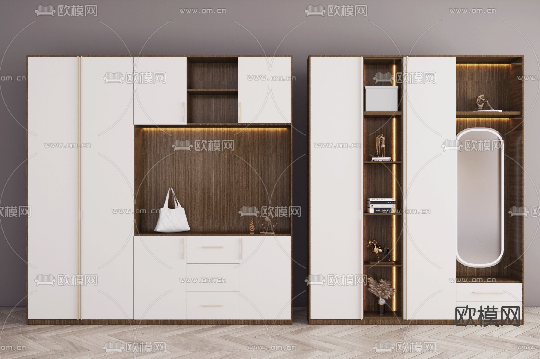 玄关鞋柜3d模型下载