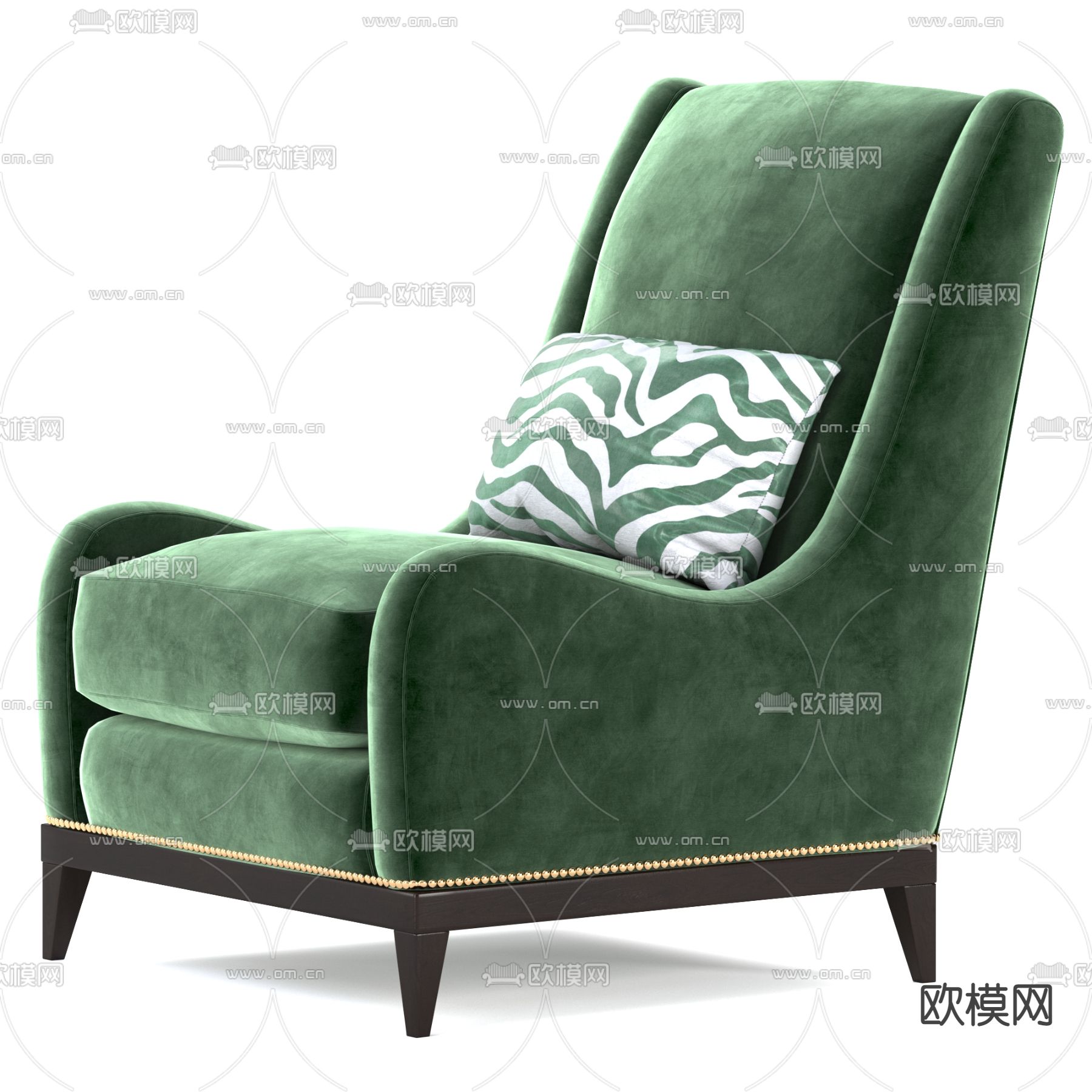 欧式单人沙发3d模型下载（渲染图2）