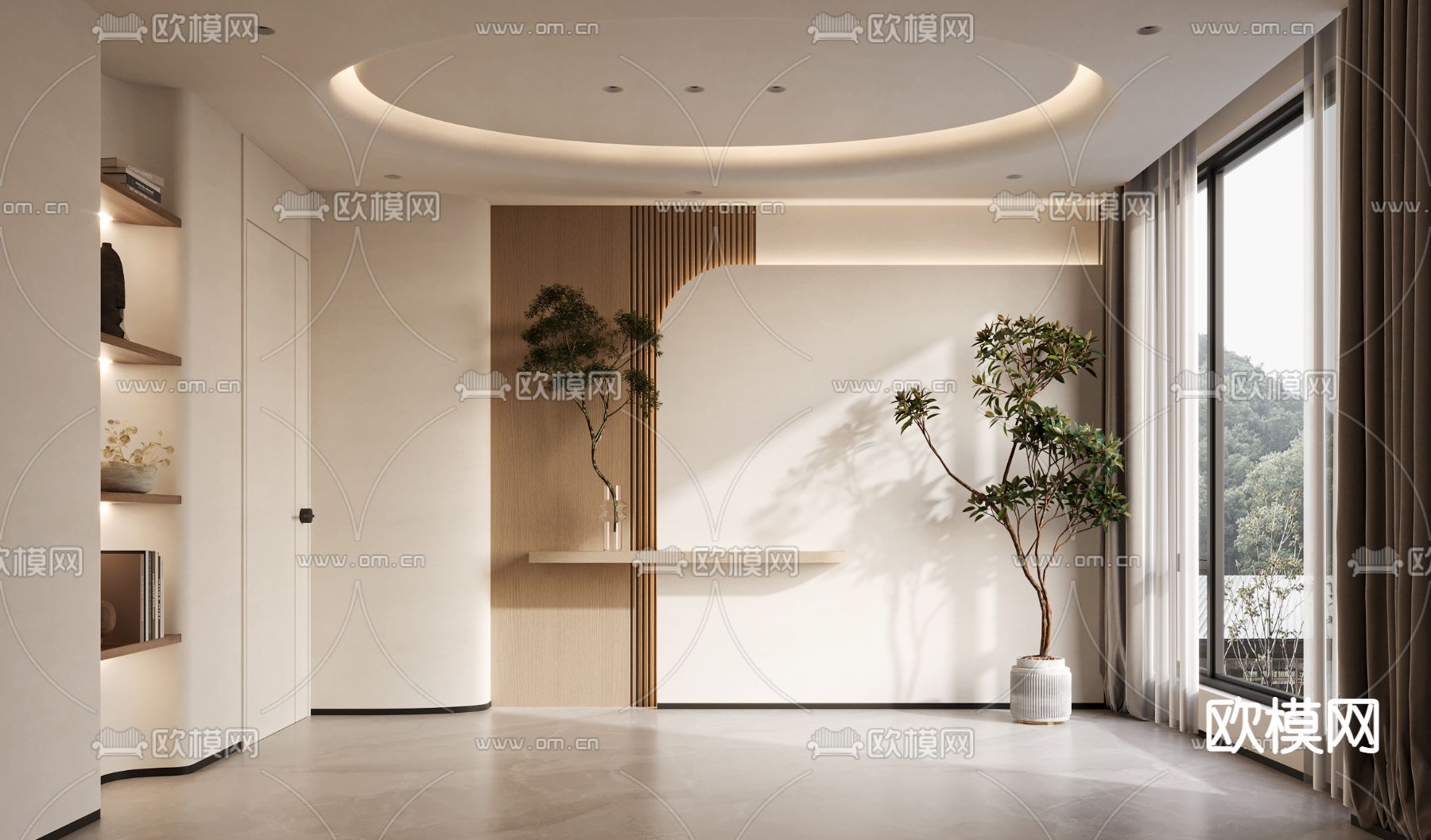 侘寂艺术玄关 入户3d模型下载