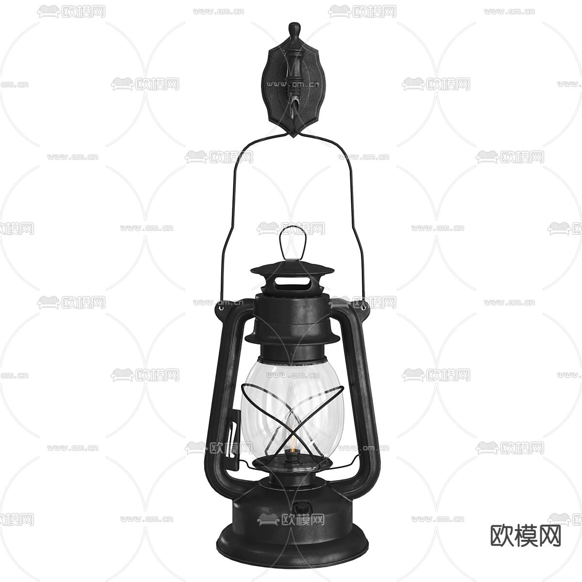 工业风马蹄灯 煤油灯3d模型下载（渲染图2）