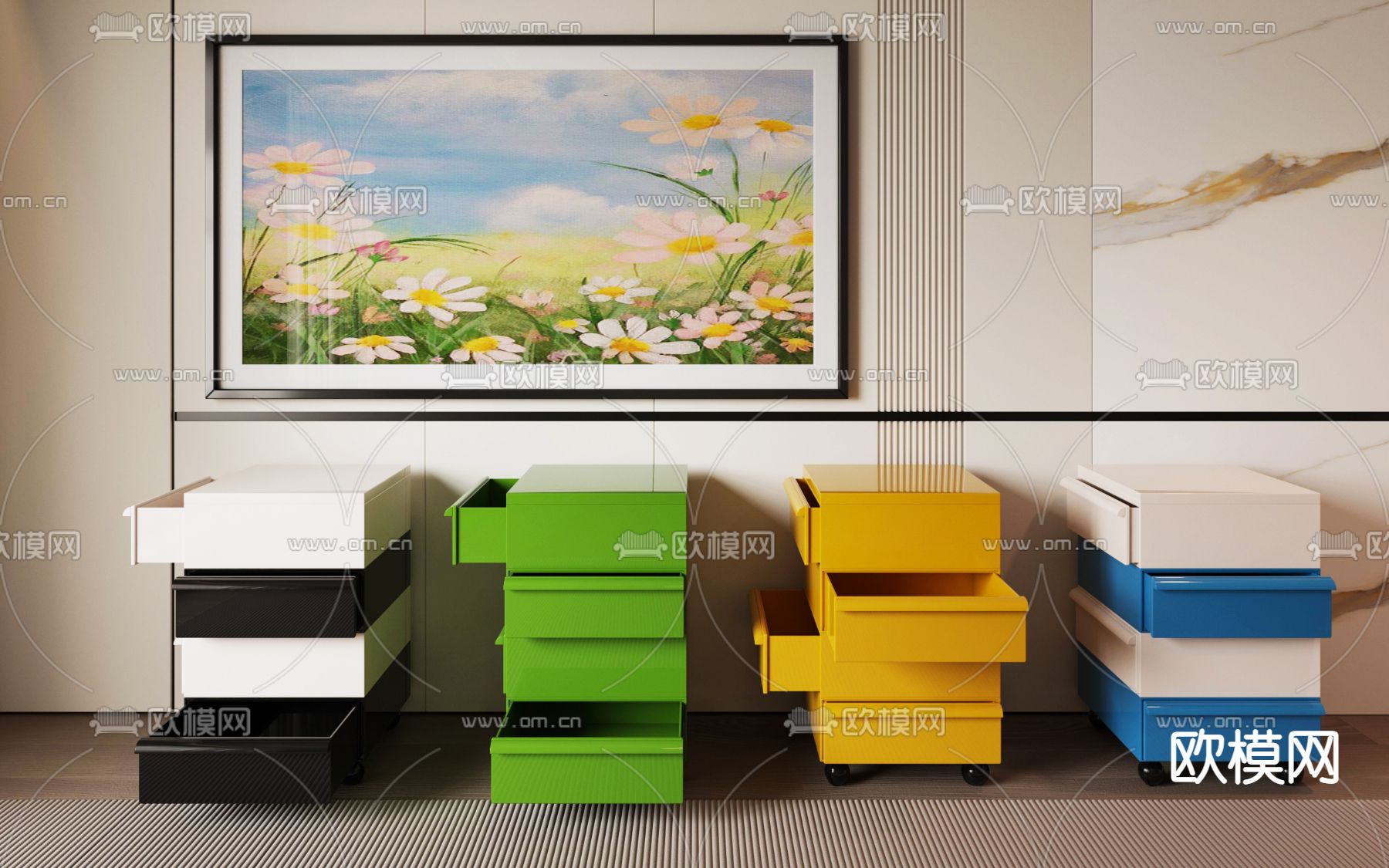 现代置物柜 储物柜3d模型下载