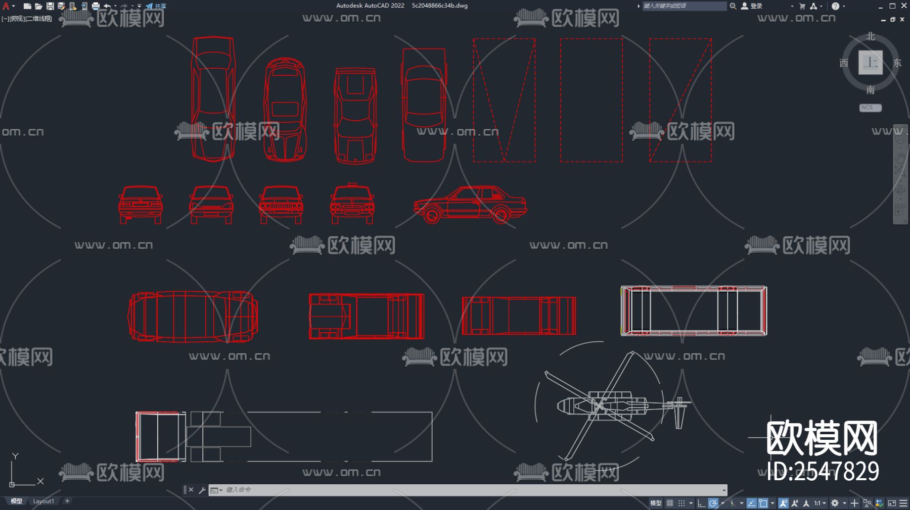 CAD车位汽车飞机CAD图库下载