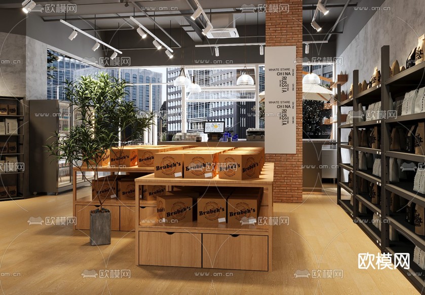 咖啡店 咖啡厅3d模型下载(渲染图4)