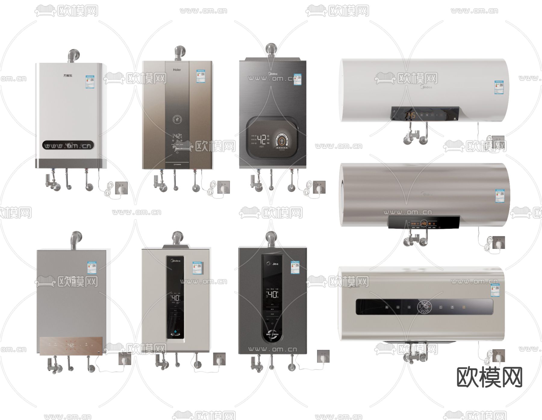 现代热水器su模型
