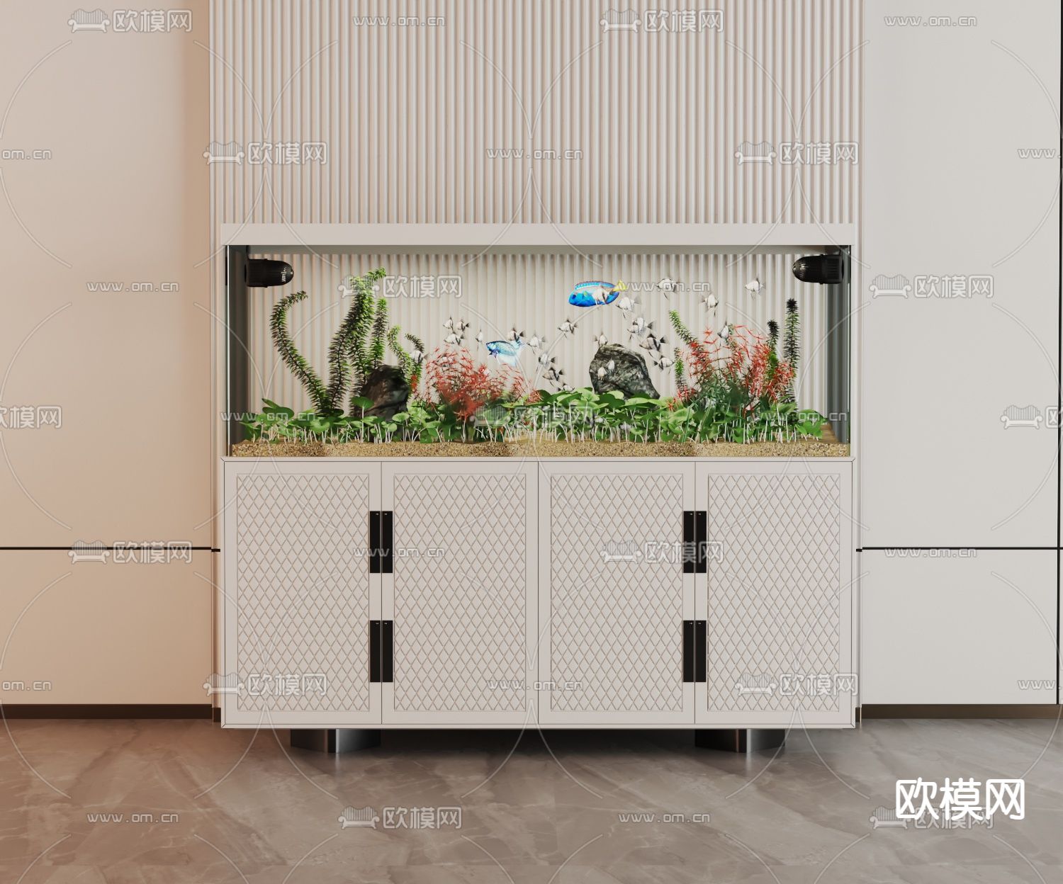 鱼缸 水族箱3d模型下载