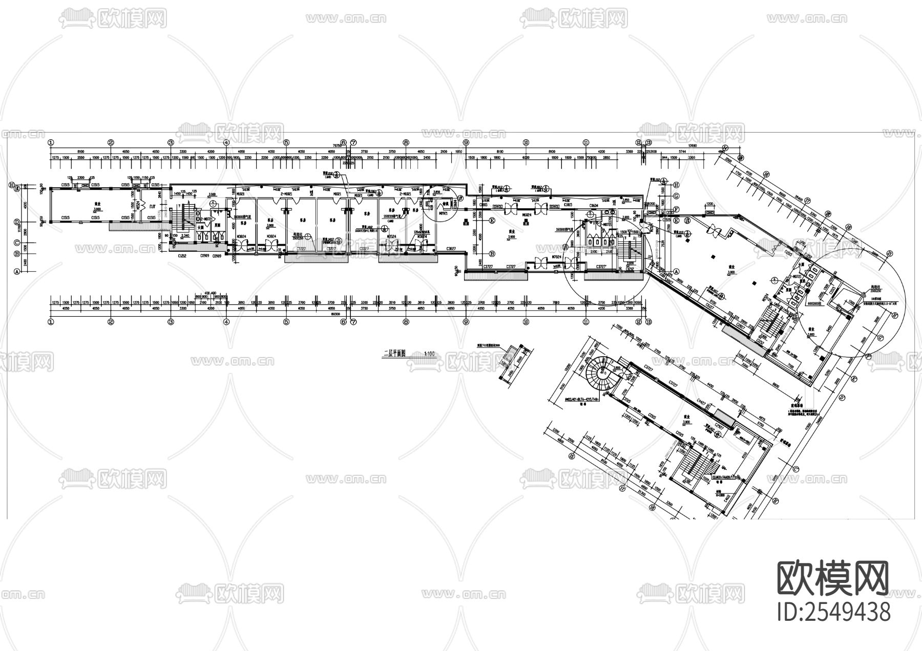 仿古商业街CAD施工图下载（渲染图2）