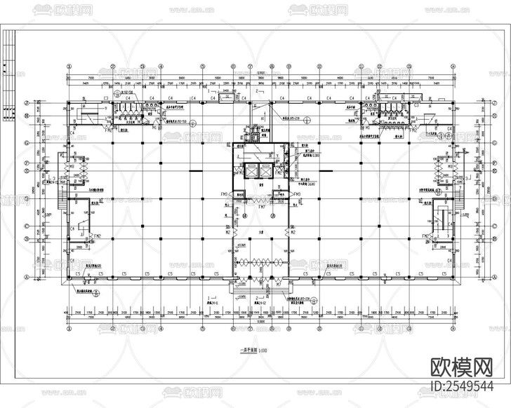 博士后高層公寓樓建筑cad施工圖下載(渲染圖3)