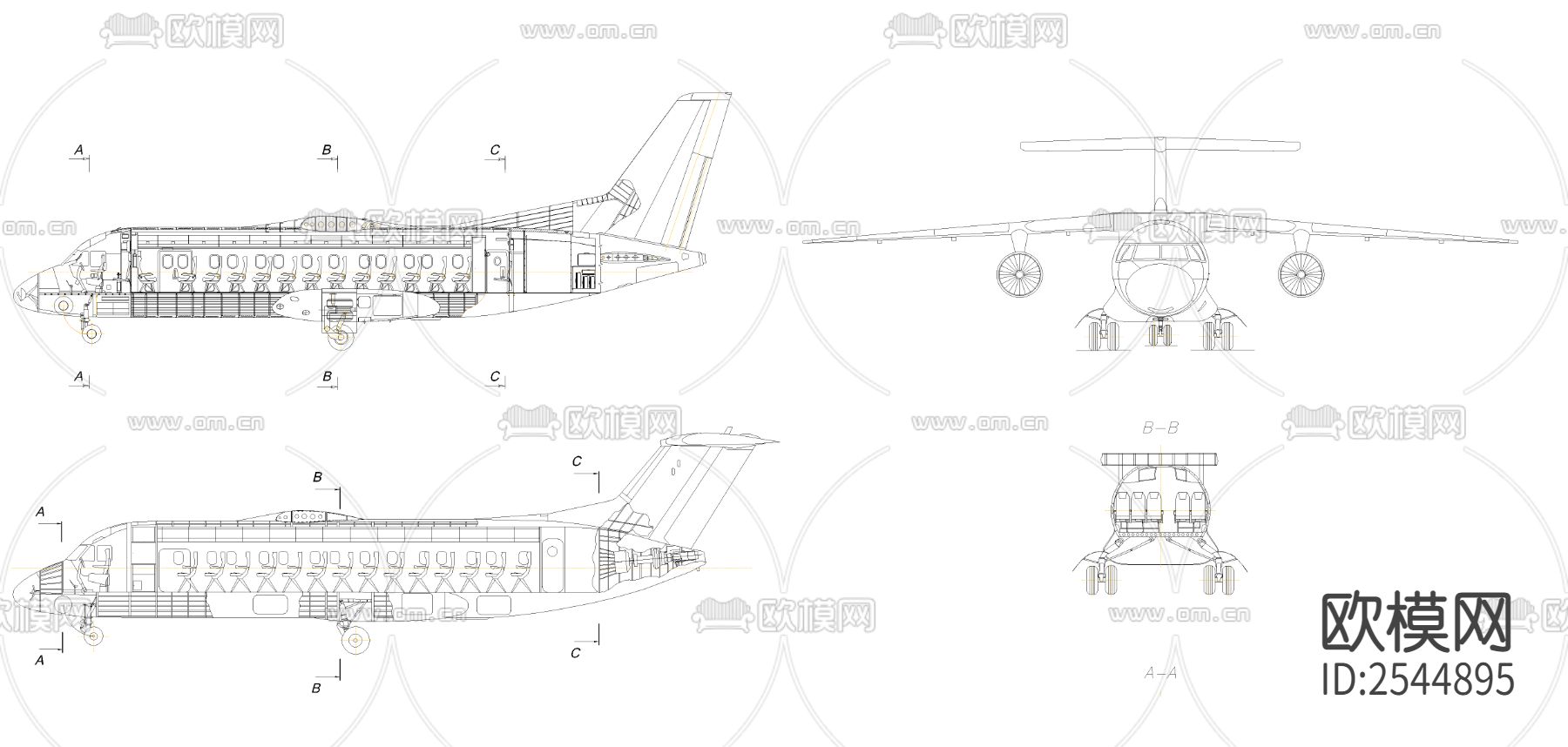 飞机cad图库下载（渲染图4）