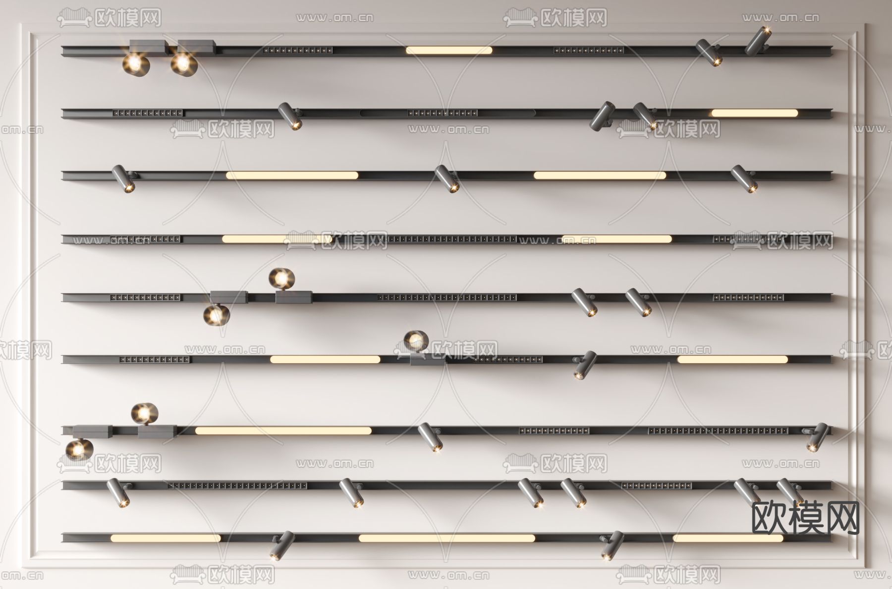 磁吸轨道灯su模型下载（渲染图1）