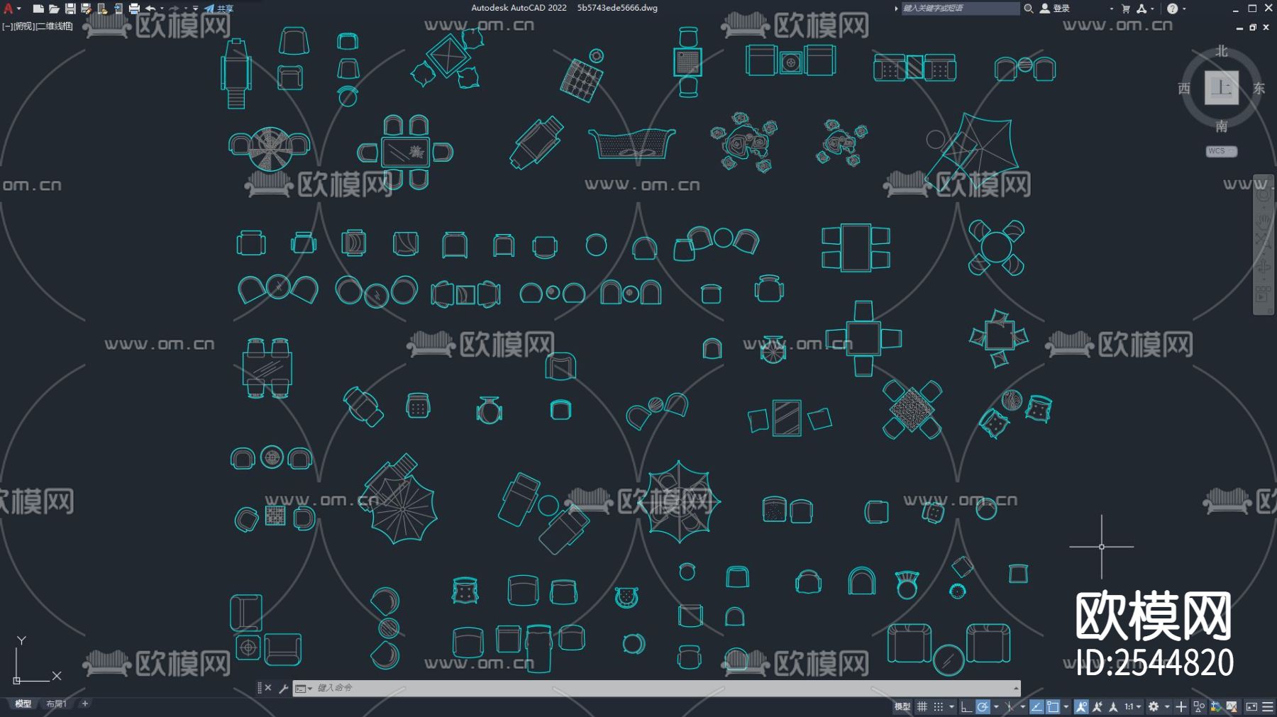 CAD平面休闲桌椅cad图库下载