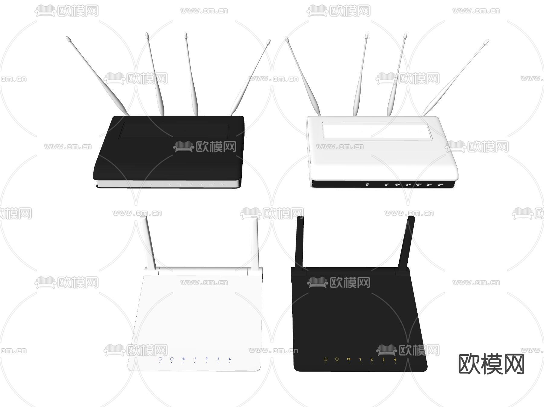 路由器 光钎猫 WIFI信号器su模型下载（渲染图2）