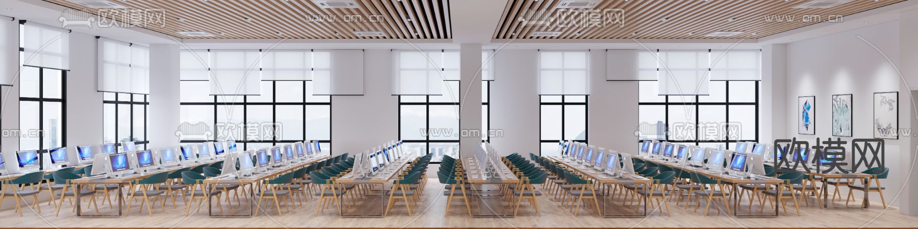 图书馆 电子阅览室3d模型下载（渲染图1）