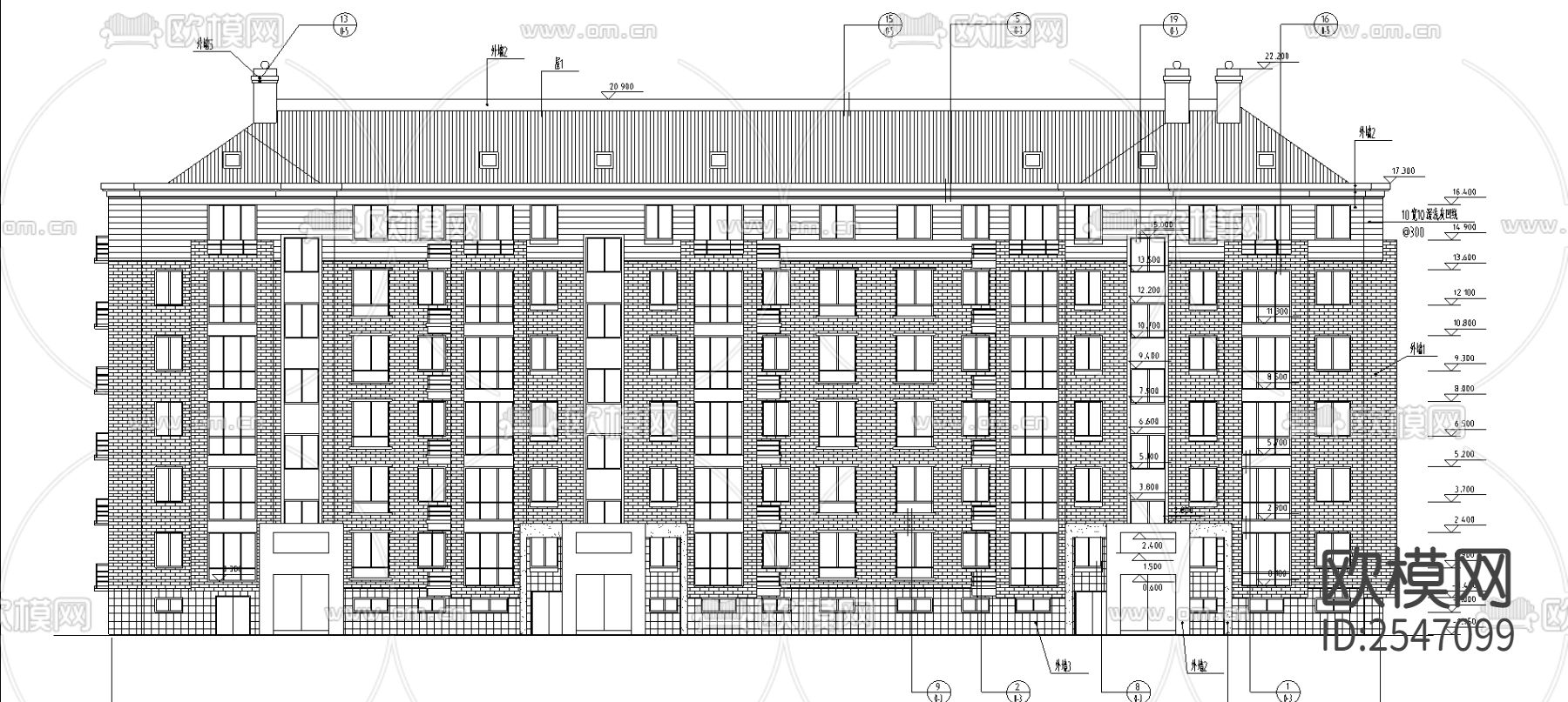 康平嘉园小区全套CAD施工图下载（渲染图2）