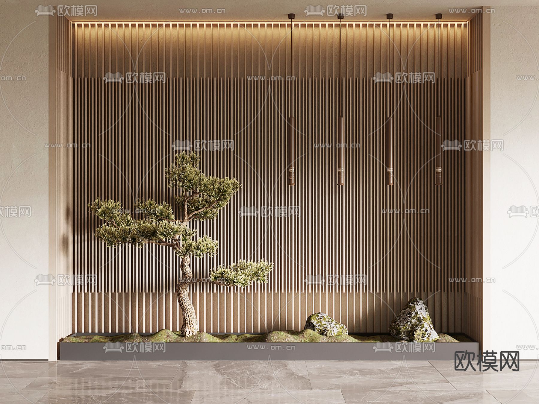 松树 苔藓 植物堆3d模型下载