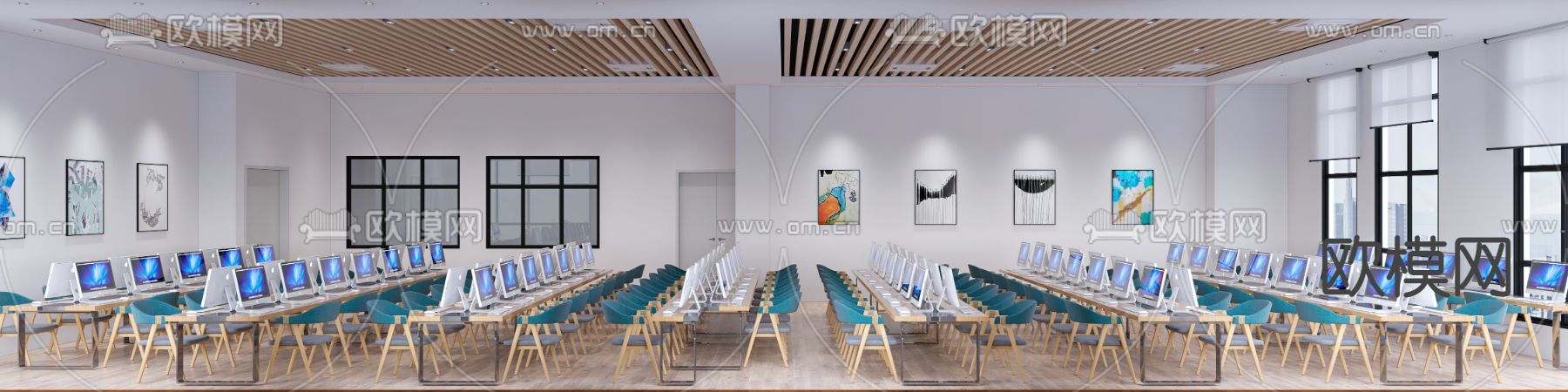 图书馆 电子阅览室3d模型下载（渲染图2）