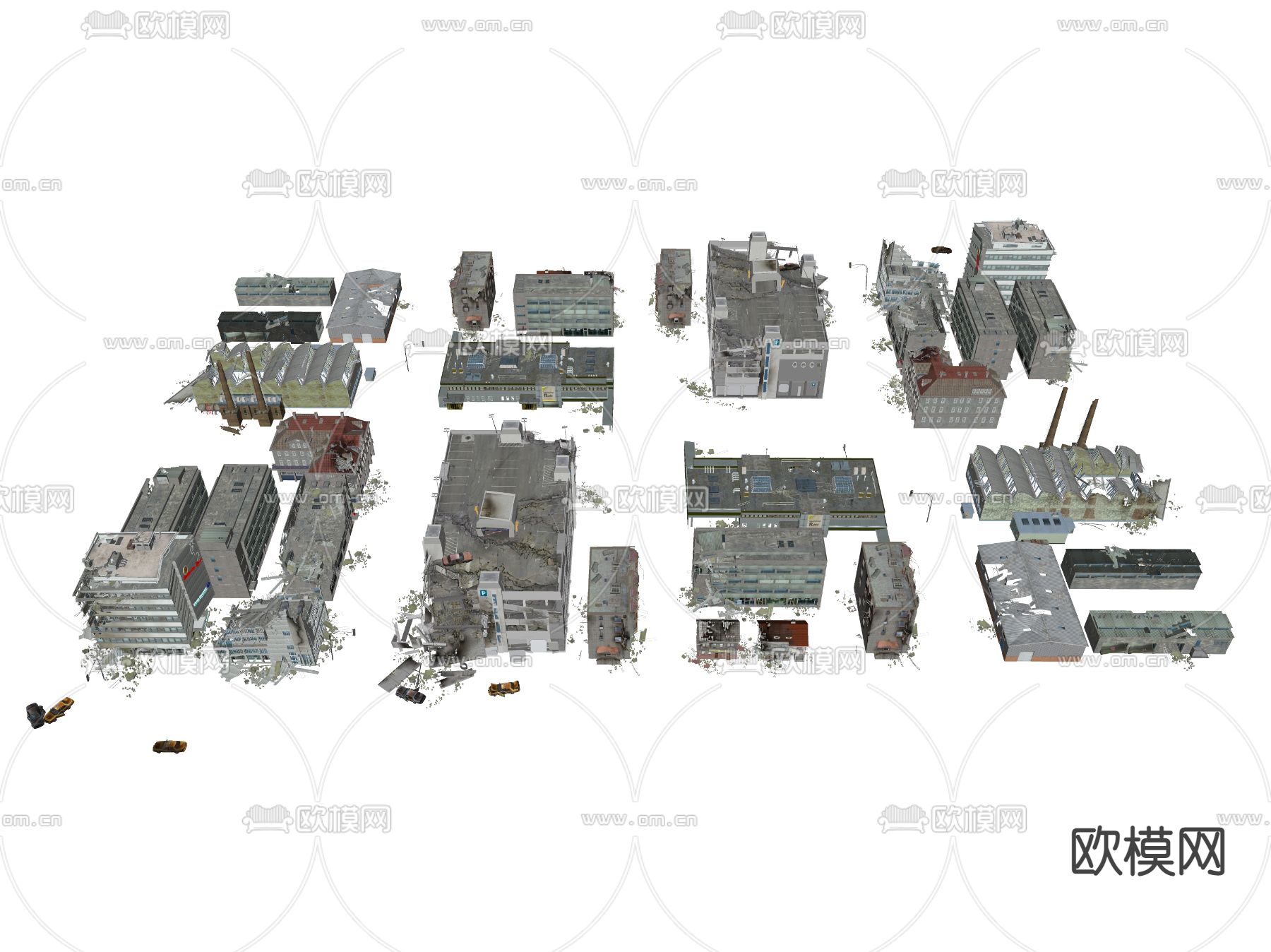 工业厂房 废墟 废弃厂房su模型下载（渲染图2）