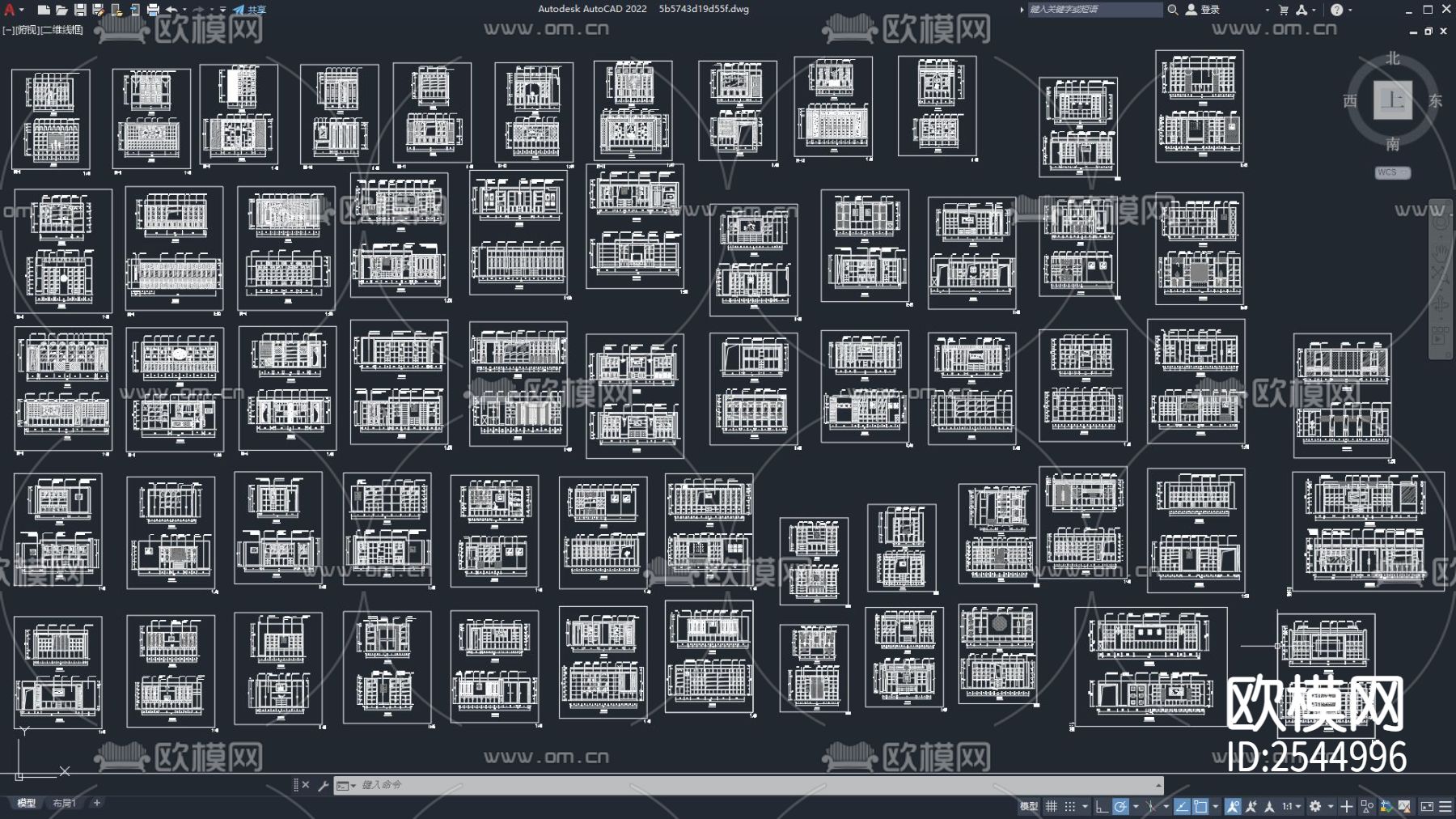 CAD室内装饰柜设计cad图库下载（渲染图6）
