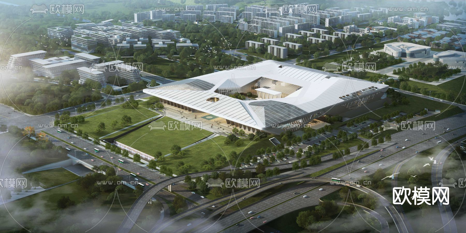 体育馆鸟瞰psd下载