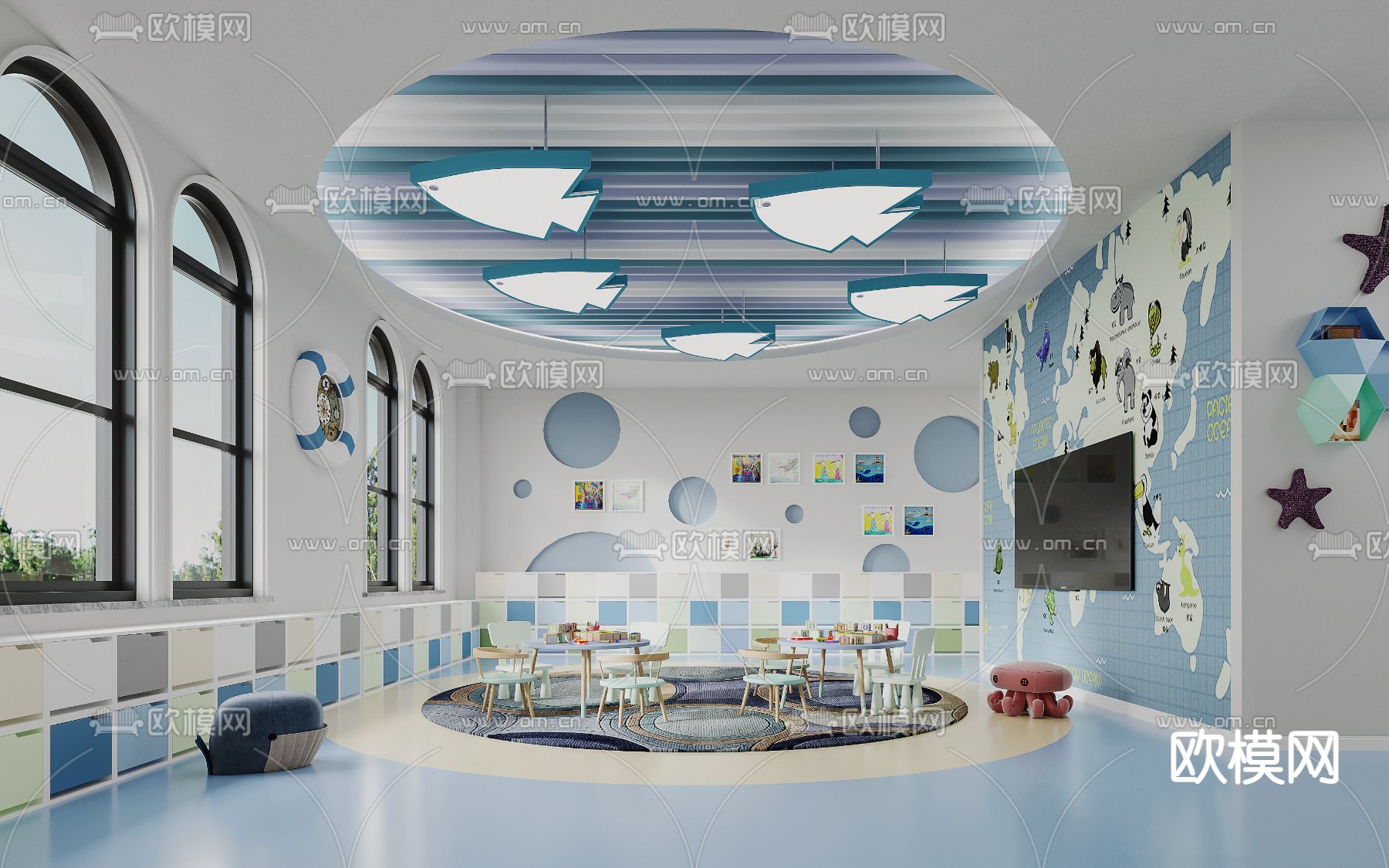 幼儿园活动室3d模型下载