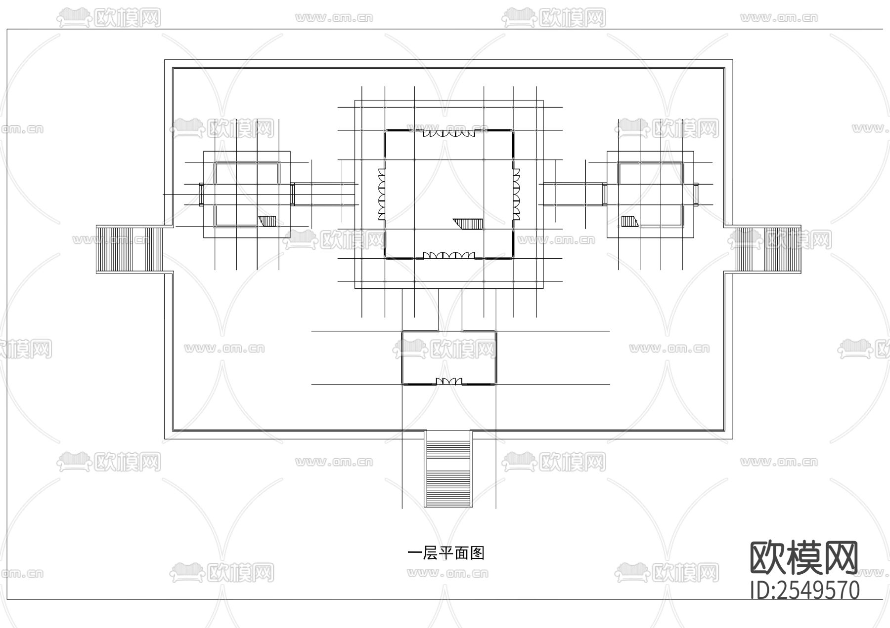 土家摆手堂cad施工图下载（渲染图3）