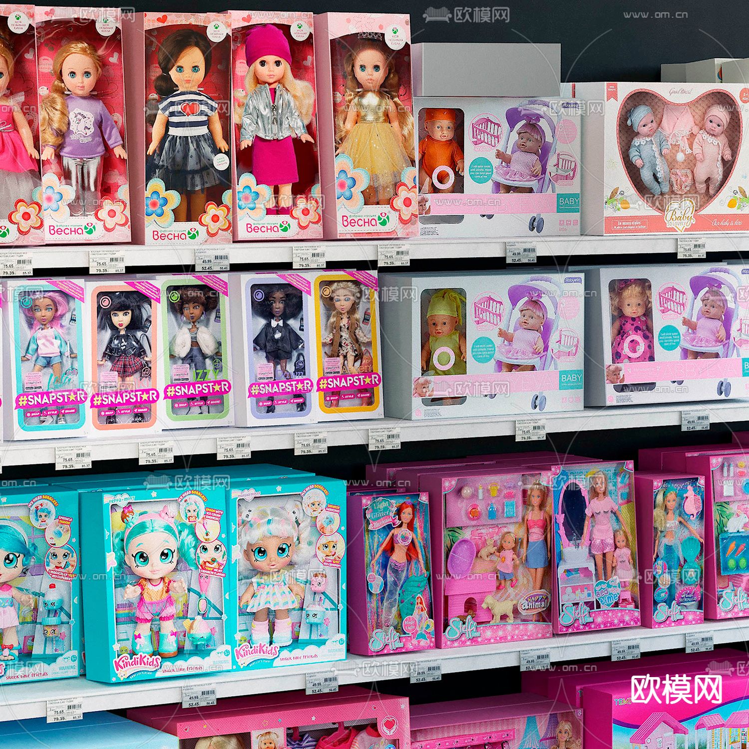 儿童玩具货架 洋娃娃3d模型下载（渲染图3）