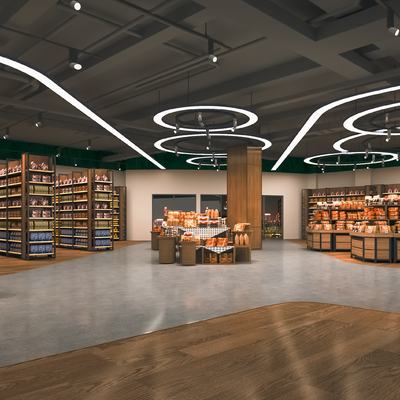  生活超市 生鲜超市su模型 