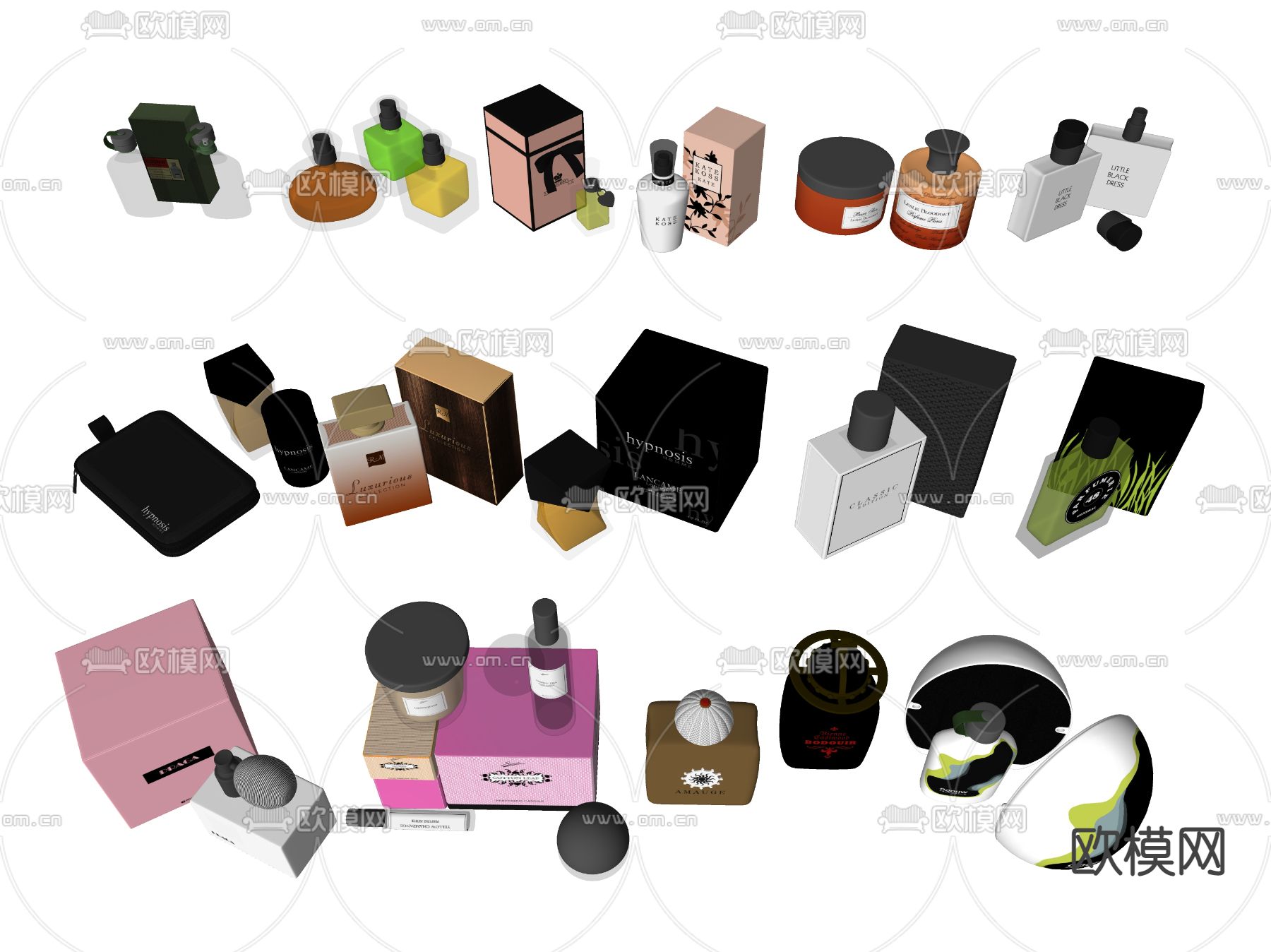化妆品 美妆用品 香水 护肤品su模型下载（渲染图2）