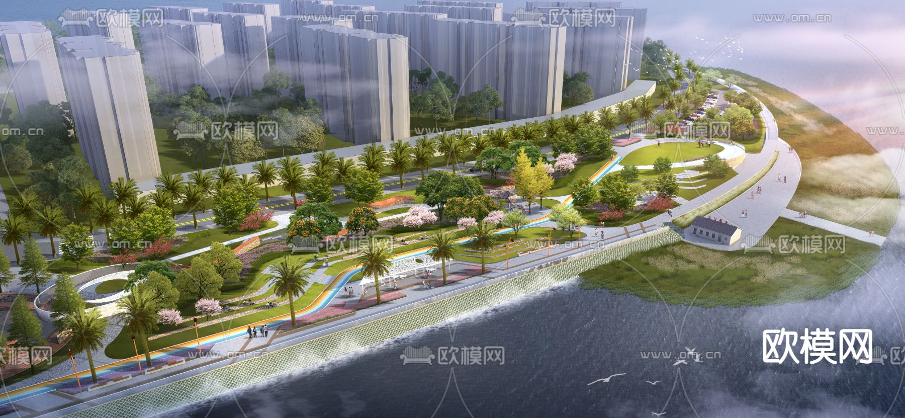 滨河绿地 运动公园psd下载