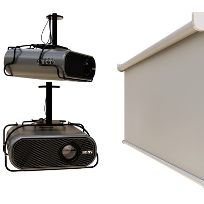  投影仪 投影仪幕布su模型 