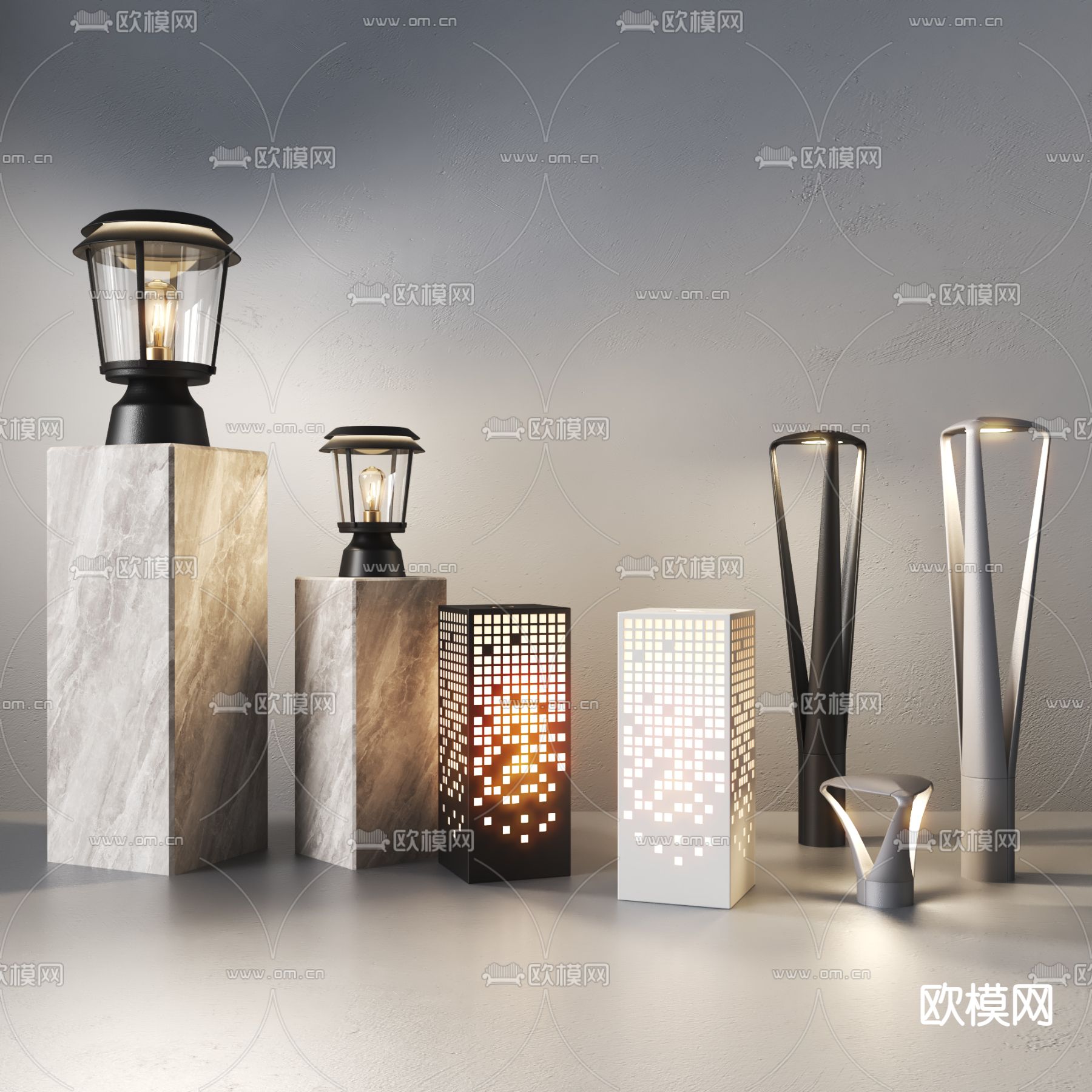 户外灯 草坪灯 庭院灯3d模型