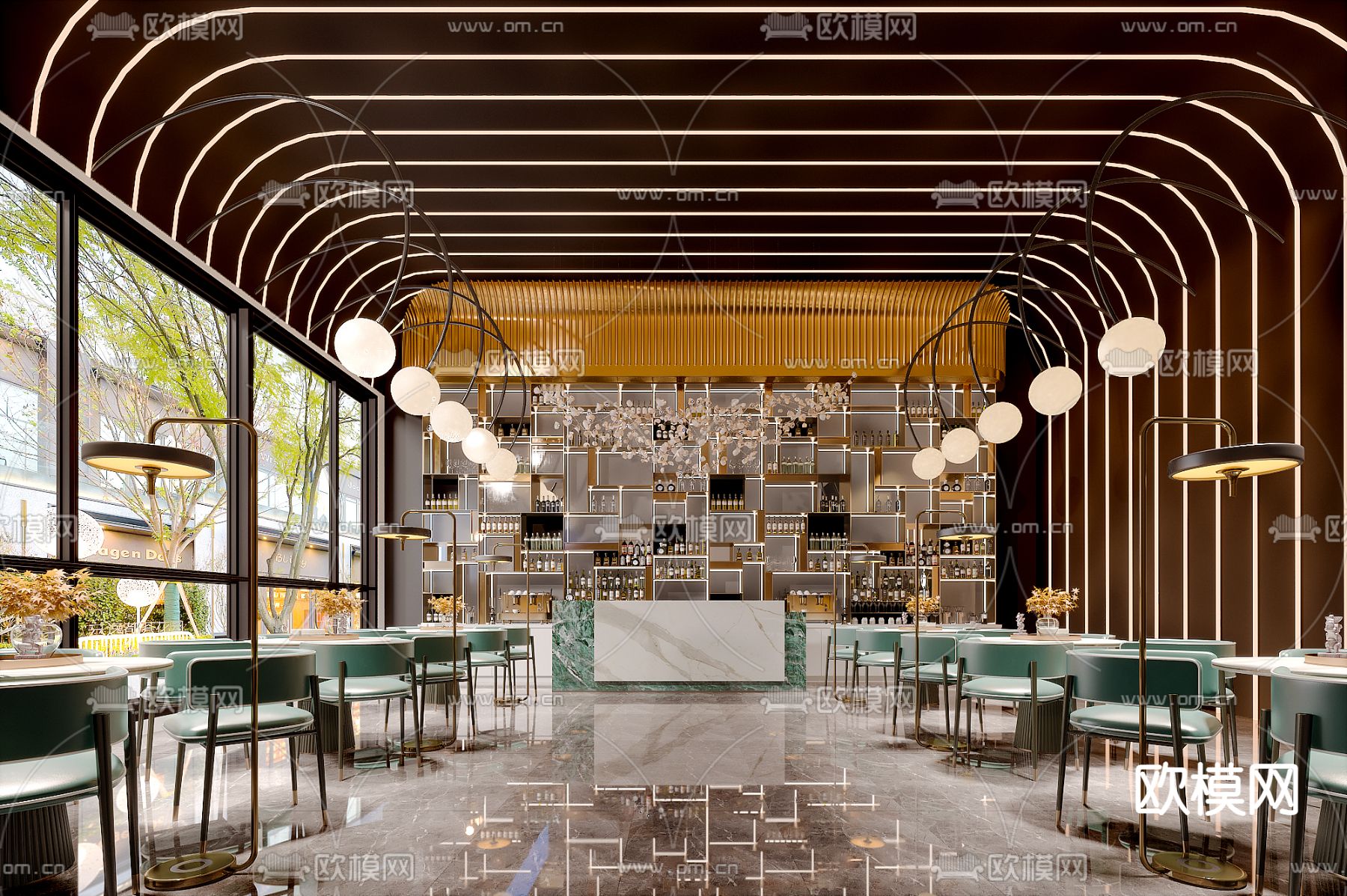 轻奢酒吧3d模型下载