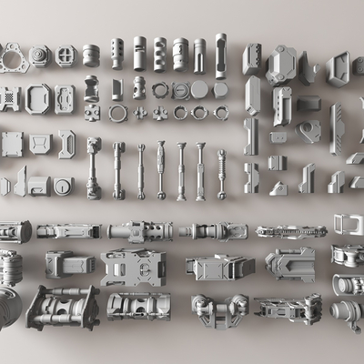  机械五金零件 工业机器零件su模型 