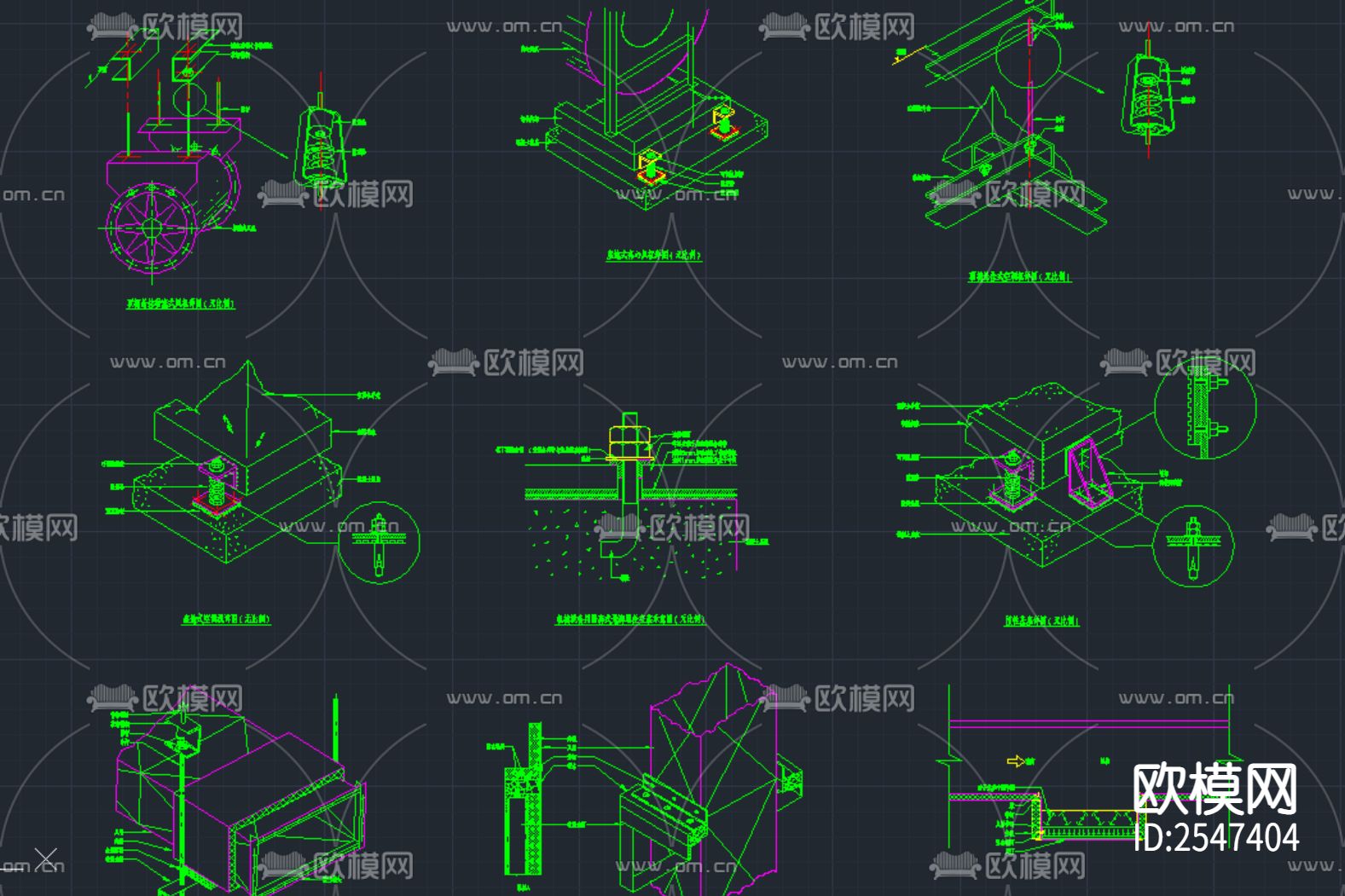 旅游服务中心暖通CAD施工图下载（渲染图5）
