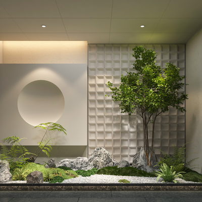  植物堆 假山小品su模型 