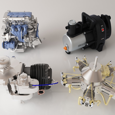  工业器材 工业设备 机械设备 发动机su模型 