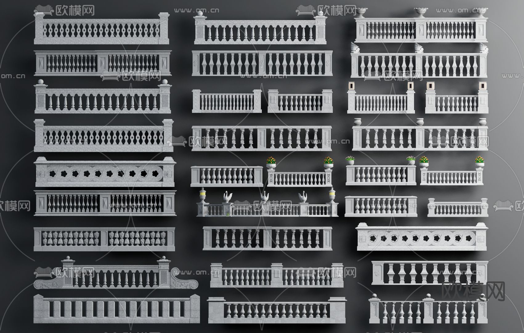 栏杆 栅栏 围栏 护栏su模型下载_ID10000162_sketchup模型下载-欧模网