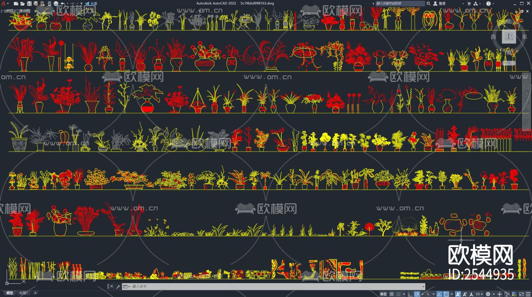 常用绿植CAD图库下载（渲染图2）