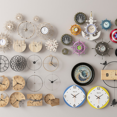  北欧墙饰挂件 挂钟su模型 