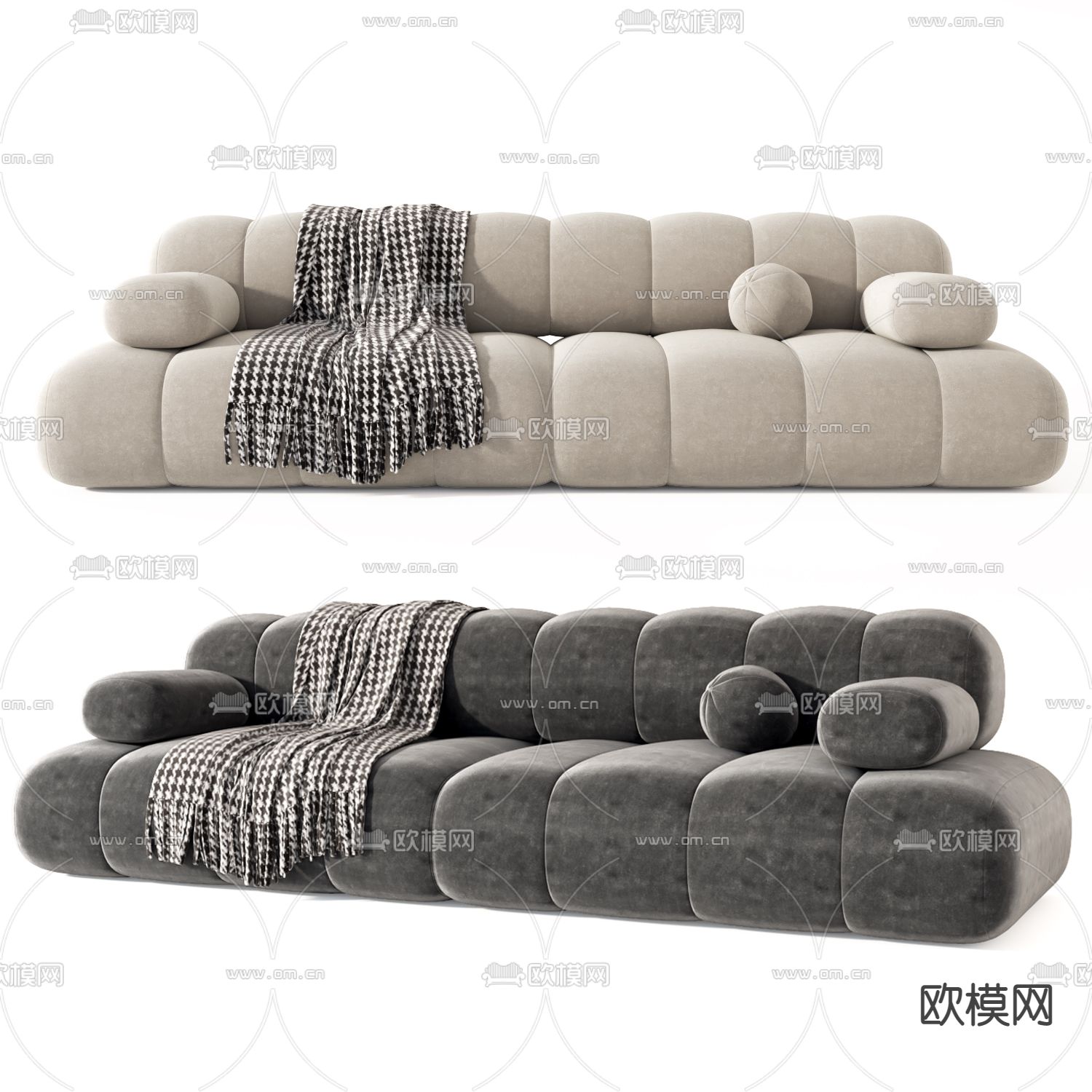 Areti 双人沙发 软体沙发3d模型下载（渲染图1）