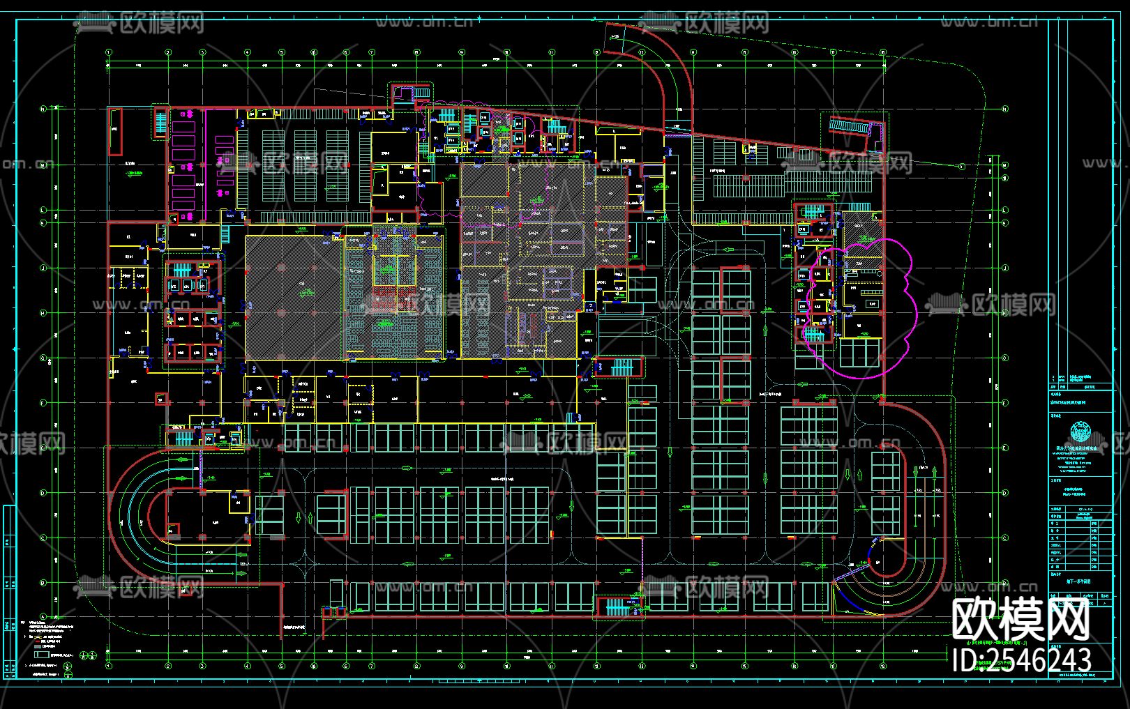 公寓式办公楼建筑CAD施工图下载（渲染图4）