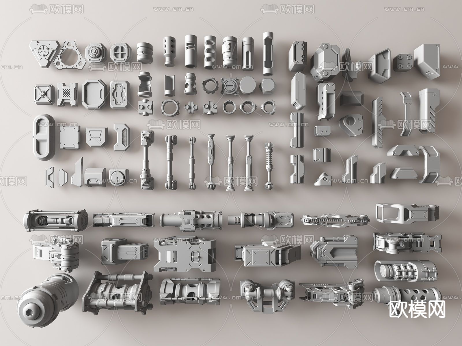 机械五金零件 工业机器零件su模型下载（渲染图1）