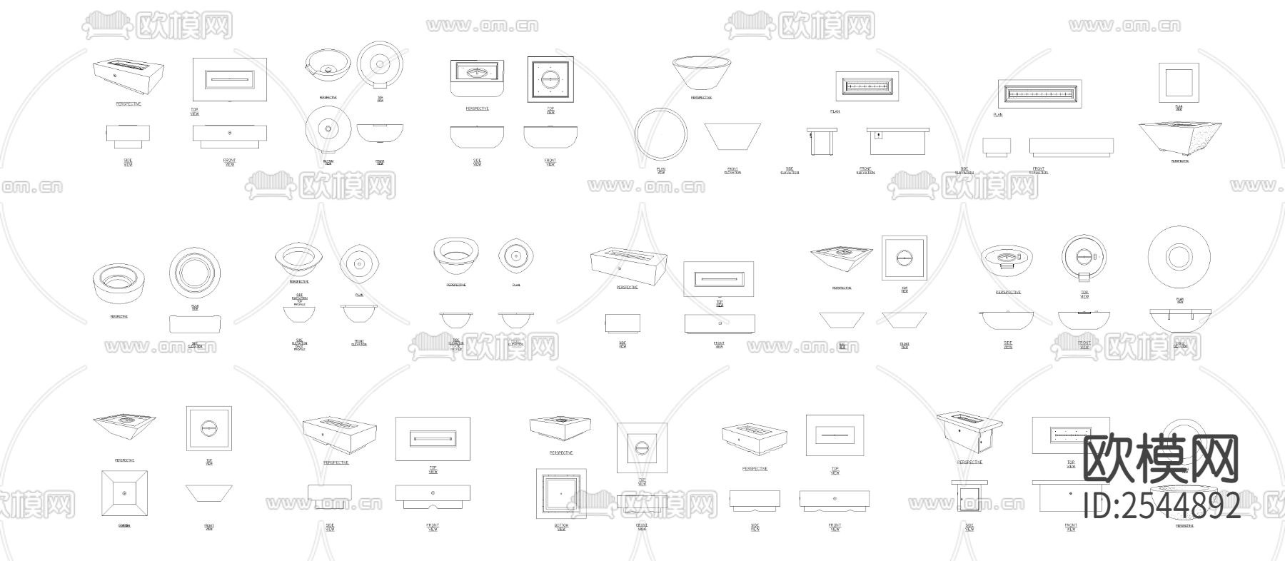 火盆cad图库下载（渲染图2）