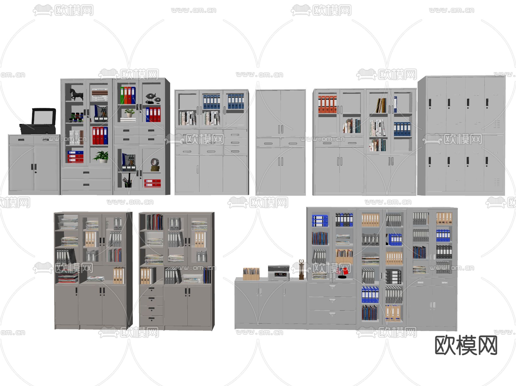文件柜 档案柜 资料柜 办公柜su模型下载（渲染图2）