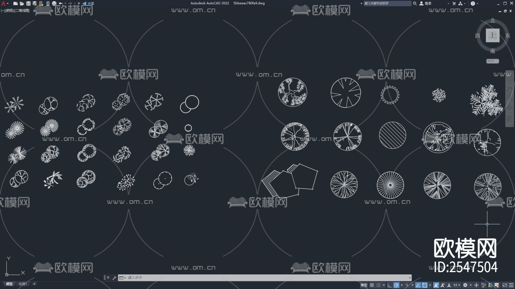 CAD景观绿植cad图库下载（渲染图2）
