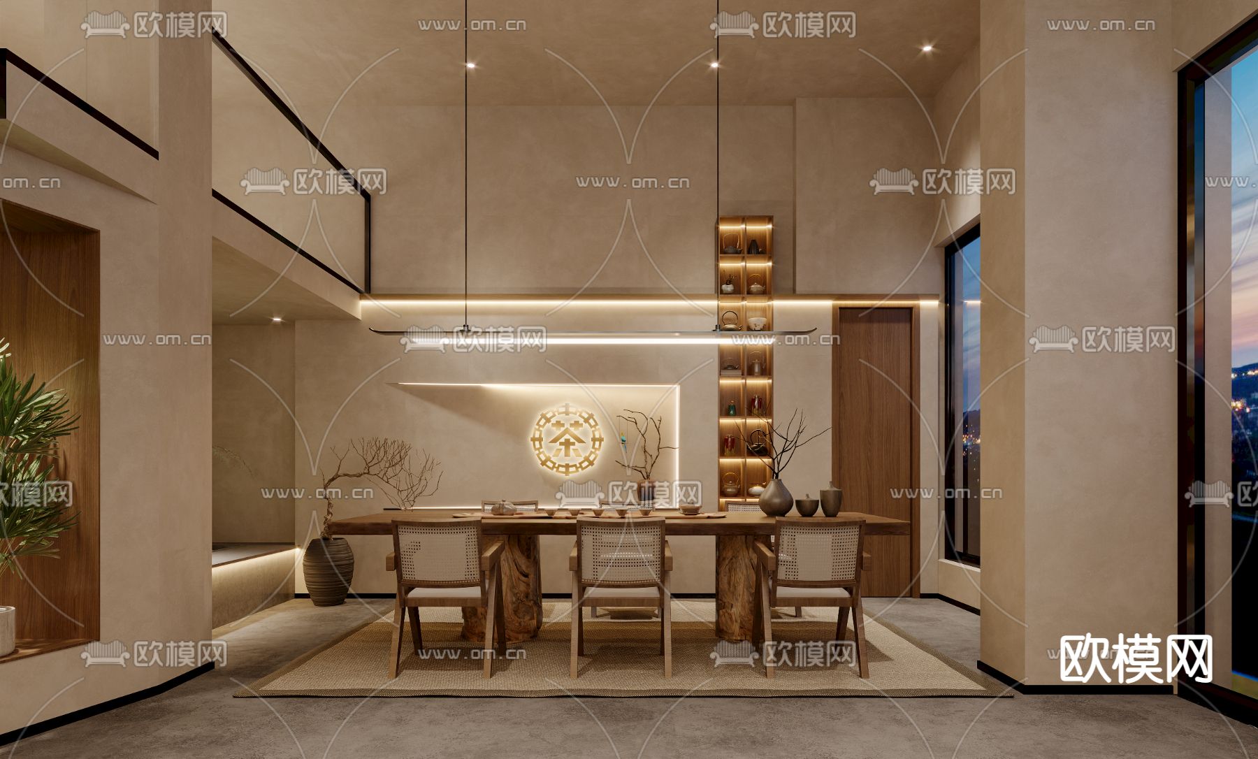 侘寂茶叶店 茶馆3d模型下载（渲染图1）