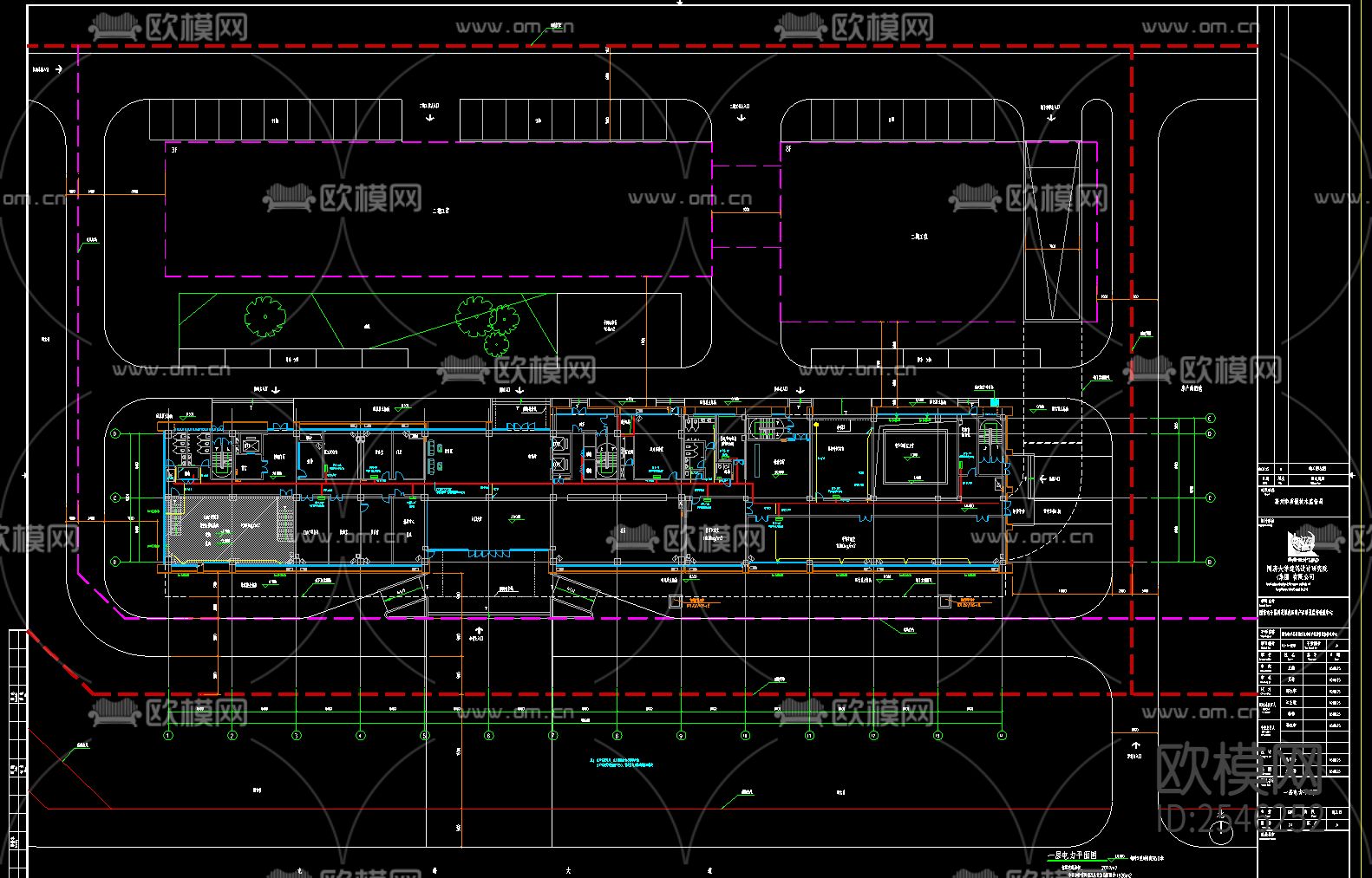 办公楼强电CAD施工图下载（渲染图4）